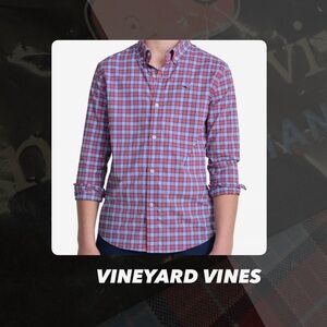 NWT Vineyard Vines Duval Check Featherweight Performance Shirt